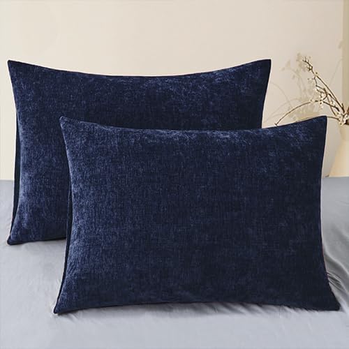 CaliTime Decorative Standard Throw Pillow Covers 26 X 20 Inches Navy Blue | by CaliTime