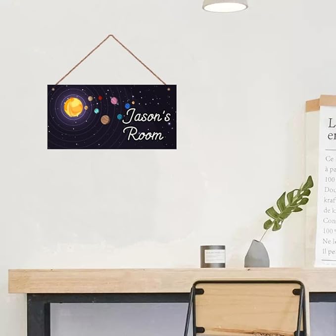 Personalized Sign Outer Space Room Décor For Little Man Cave, Space Art Print Solar System Wall Art Decor For Nursery Kids Room Decorations, Planets Picture Posters For Boys Bedroom