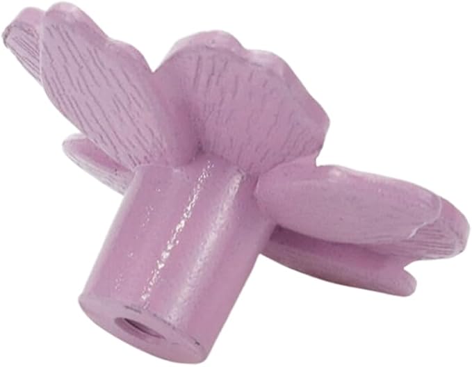 6Pcs Flower Shaped Drawer Knobs Single Hole Dresser Knobs Zinc Alloy Knobs, 1.57x0.83" Pink, with Mounting Screws