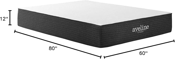 Modway Aveline 12” Gel Infused Memory Mattress with CertiPUR-US Certified Foam Queen Mattress