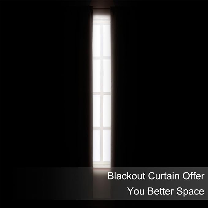 Brown Thermal Blackout Curtains/38 x 84 Inch/Set of 2 Panels Room Darkening - Image 3