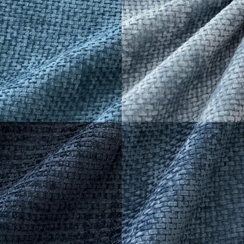 MIULEE Soft Decorative Chenille Euro Pillow Covers Blue Series 26x26 | Pack of 4 - Image 5