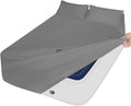 Moonsea Extra Deep Pocket Queen Sheet Sets for Air Mattress - Deep Pocket Sheets Queen Size Sets - Sheets with Pocket on Side - Easily Fits Extra Deep 16 in to 24 in Pillow Top Air Mattress (Grey)