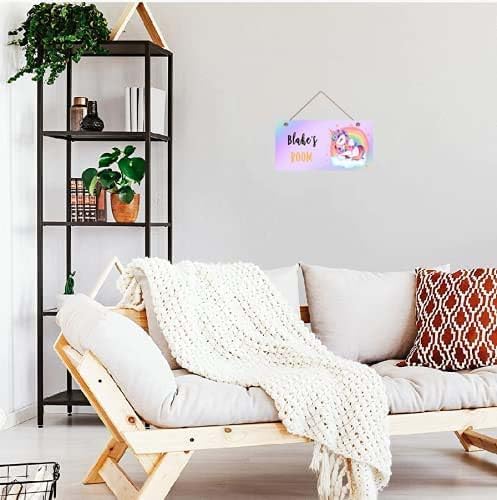 Personalized Signs Magic Unicorn Sign Rainbow Sign Wall Decor Decorations for Kids Room Nursery Baby Game Room Custom Name Sign For Girls Room Boys Bedroom