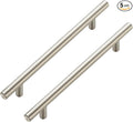 JOY DECOR 5 Pack Cabinet Handles, Brushed Nickel Cabinet Pulls, 6-1/4 in Hole Center Kitchen Cabinet Handles, Stainless Steel T Bar Handles for Dresser Drawers