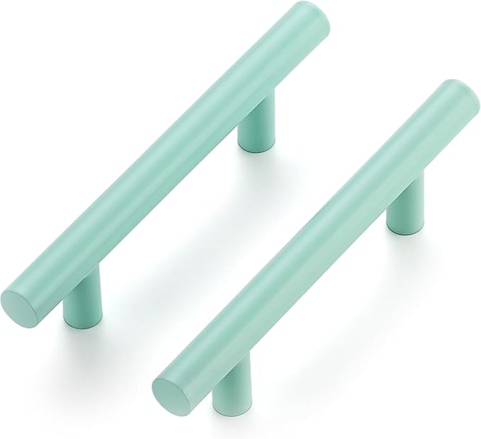 Ravinte 55 Pack | 5 Inch Cabinet Pulls Green Stainless Steel Kitchen Drawer Pulls Cabinet Handles 5 InchLength, 3 Inch Hole Center