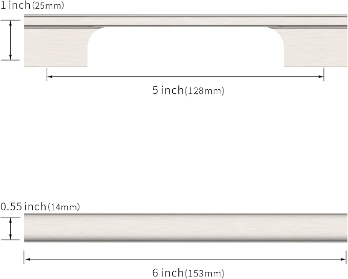Asidrama 20 Pack 5 Inch(128mm) Brushed Satin Nickel Kitchen Cabinet Handles, Cabinet Pulls Kitchen Cabinet Hardware for Cupboard Drawer Pulls
