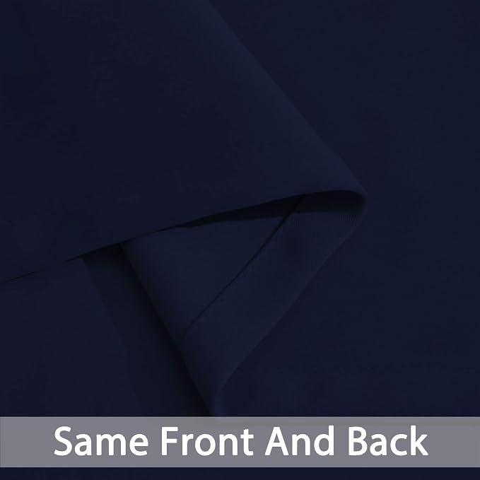 Yakamok Navy Blue Room Darkening Curtains 84 inch Sliding Door Drapes | 1 - Image 6