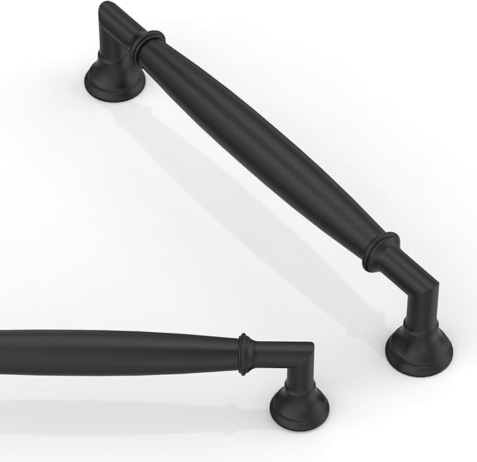 10 Pack Matte Black Cabinet Pulls 5 Inch(128mm) Kitchen Cabinet Handles Solid Zinc Alloy Cabinet Hardware Drawer Pulls