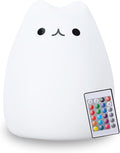 ZKLiLi Cute Cat Nursery Night Lights USB Rechargeable Cat Lamp Nightlight Birthday Christmas Gift with Warm White and 7-Color Breathing Modes for Kids Baby Children (renqimao)