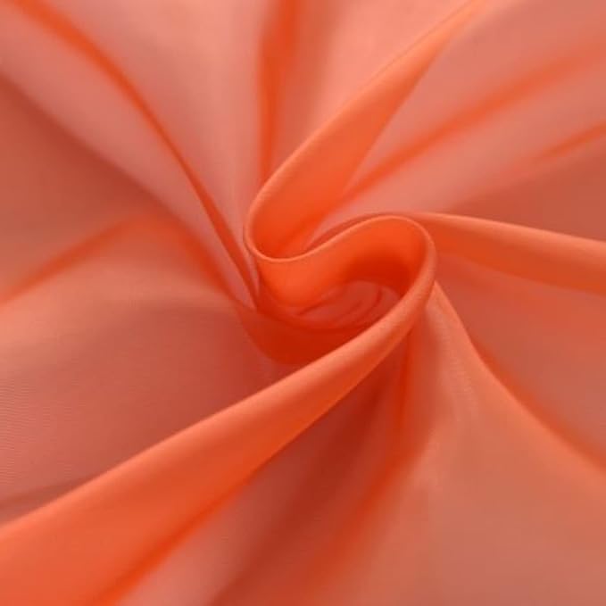 SpaceDresser Basic Rod Pocket Sheer Voile Window Curtain Panels Jaffa Orange 1 - Image 7