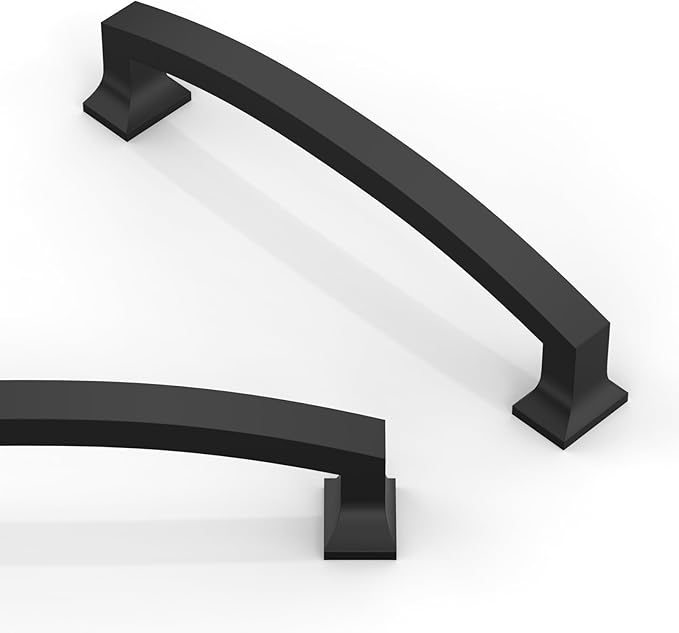 10 Pack Matte Black Cabinet Pulls 5 Inch(128mm) Kitchen Cabinet Handles Solid Zinc Alloy Cabinet Hardware Drawer Pulls