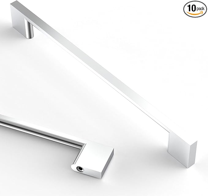 Asidrama 10 Pack 7.5 Inch(192mm) Polished Chrome Kitchen Cabinet Handles, Cabinet Pulls Kitchen Cabinet Hardware for Cupboard Drawer Pulls