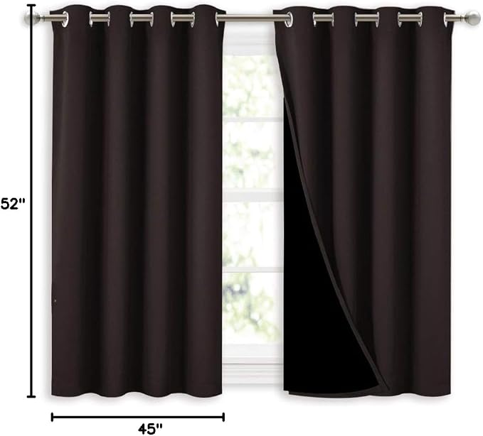 NICETOWN 100% Blackout Curtains 45 inches Length, 2 Thick Layers Completely - Image 9