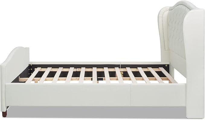 Jennifer Taylor Home Fontana Wingback Upholstered Platform Bed Frame
