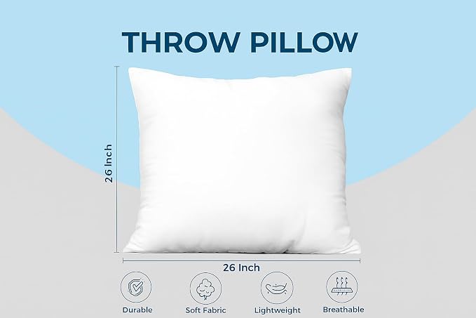 Utopia Bedding Throw Pillows, Decorative 26x26 Pillow Inserts - Image 4