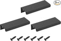 uxcell Cabinet Finger Edge Pull, 3pcs 80mm / 3.15" Aluminum Alloy Back Mount Hidden Cabinet Pulls Concealed Handle for Home Kitchen Drawer Cabinet, Black