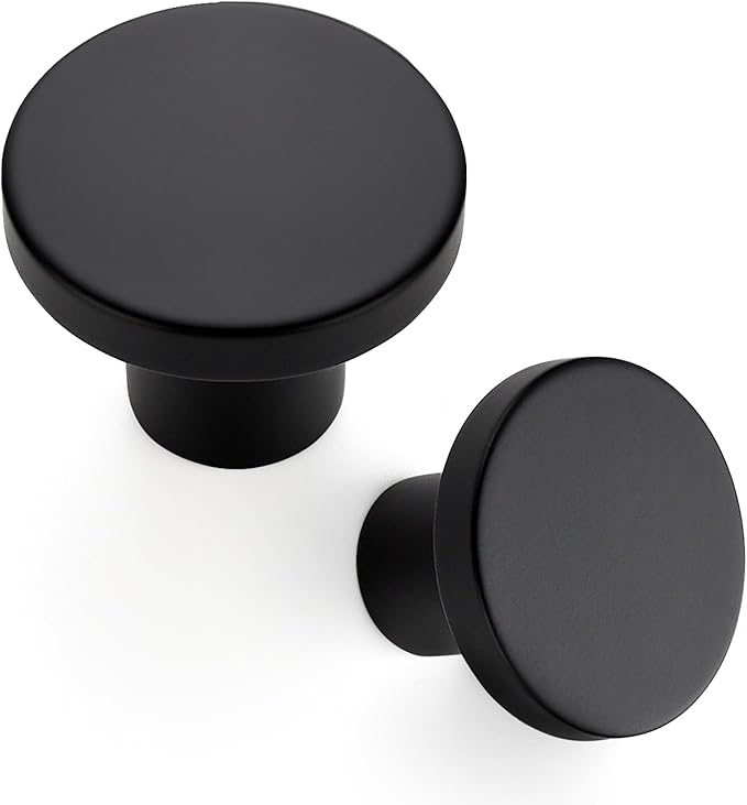 Ravinte 40 Pack Cabinet Knobs Black Kitchen Cabinet Knobs Round Dresser Drawer Pulls Closet Door Pulls 1-1/5 Inch