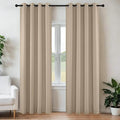 Joydeco Beige Curtains 95 Inches Long 2 Panels Set, Thermal Insulated Long by JOYDECO