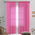 Hot Pink Sheer Curtains 90 Inches Long 2 Panels by OVZME