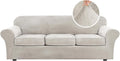 H.VERSAILTEX Velvet 4 Piece High Stretch Sofa Slipcover Cover Furniture by HVERSAILTEX