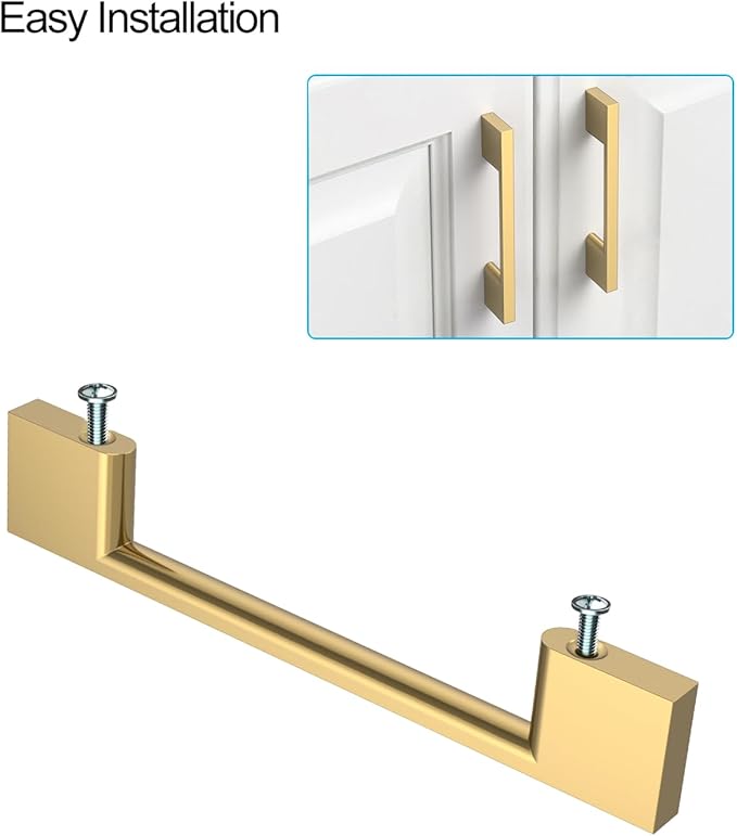 10 Pack Bronze Cabinet Pulls - 3.75 Inch Champagne Cabinet Handles for Dressers and Kitchen