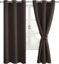 Blackout Curtains for Bedroom 42 x 63 Inches Length Brown 2 Panels | Thermal by Hiasan