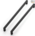 JOY DECOR Cabinet Handles, Black Cabinet Pulls, 2 Pack Kitchen Closet Handles 12-3/5 Inch, Square Drawer Pulls Stainless Steel Drawer Hardware, 320mm Hole Centers