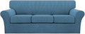 Turquoize 4 Piece Sofa Covers for 3 Cushion Couch Sofa Slipcover Soft Couch by Turquoize