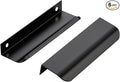 Ravinte Hardware 6 Pack Black Cabinet Handles, 5 Inch (128mm) Finger Edge Pulls, 4 Inch Hole Center, Finger Pulls for Cabinets