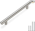homdiy 200 Pack Cabinet Pulls Brushed Nickel Cabinet Door Handles - HD201SN Cabinet Handles Bar Cabinet Pulls Stainless Steel Cabinet Hardware for Kitchen Cabinets, 5in Hole Centers
