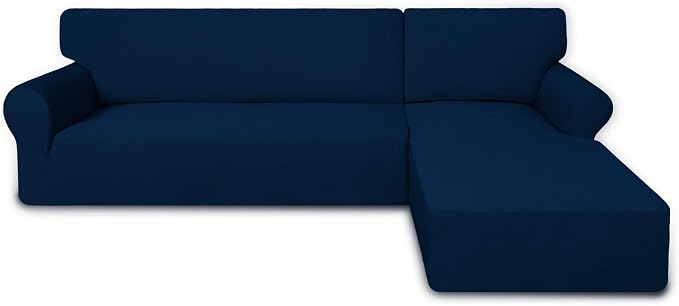 PureFit Stretch Sectional Couch Covers 2 pcs Non Slip L Shape Sofa Cover | by PureFit
