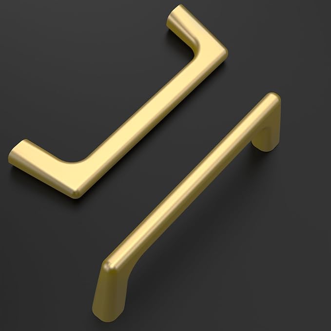 Amerdeco 10 Pack Brushed Gold Cabinet Pulls 3 Inch(76MM) Hole Centers Kitchen Cabinet Handles Hardware Kitchen Handles for Cabinets Cupboard Handles Drawer Pulls ZH0041