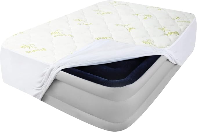 Air Mattress Cover Full Size Mattress Topper, Viscose Made from Bamboo Quilted Mattress Pad Topper, Noiseless Extra Plush Pillow Top Mattress Topper Full (15-23'' Deep Pocket)