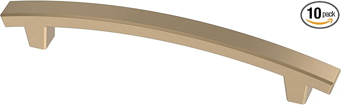Franklin Brass (10-Pack) – Champagne Bronze Cabinet Handles, 5-1/16 Inch Hole Center, Pulls for Drawers, Kitchen Cabinet Door, Dressers | Pierce