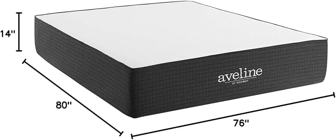 Modway Aveline 14” Gel Infused Memory Mattress with CertiPUR-US Certified Foam King Mattress