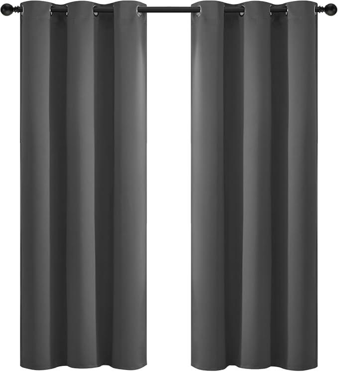 Yakamok Room Darkening Curtains 42x72 inch Length Charcoal Grey-Living Room | 2 by Yakamok