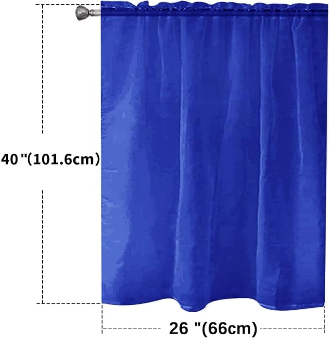 SpaceDresser Basic Rod Pocket Sheer Voile Window Curtain Panels Blue Sapphire 1 - Image 2
