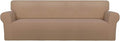 PureFit Stretch Couch Covers for Sofa 4 Seater Slipcovers Camel | 1-Piece Sofa by PureFit