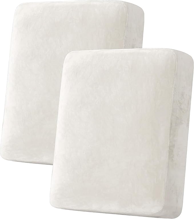 H.VERSAILTEX Velvet Stretch Couch Cushion Cover Plush Cushion Slipcover by HVERSAILTEX