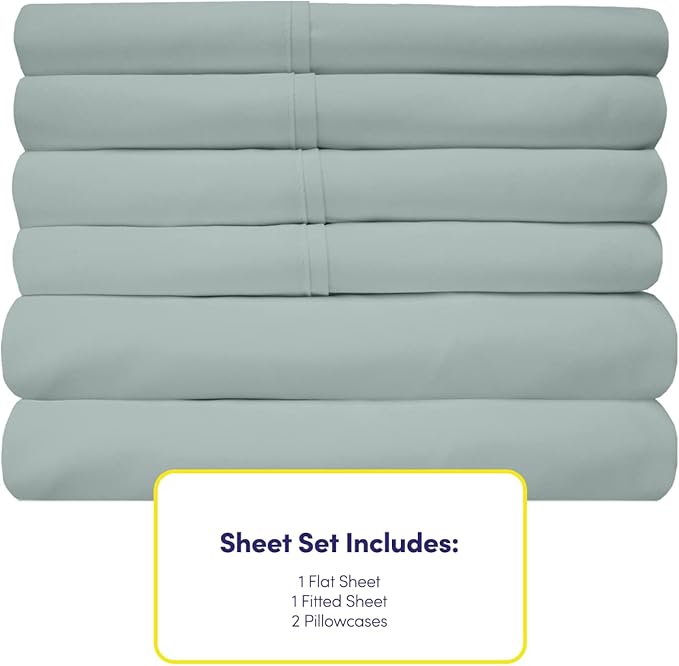 Sweet Home Collection 6 Piece Bed Sheet Set, Twin XL, Slate