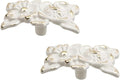 2Pcs Euro Rose Decorative Cabinet Knobs Handles Pulls Ivory Drawer Knobs Handles Pulls Vintage Kitchen Flower Drawer Dresser Vanity Nightstand Cupboard Wardrobe Pull Single Hole Knobs