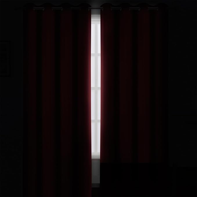 Burgundy Red Blackout Curtains 34 x 84 Inch Length/Set of 2 Curtain - Image 3