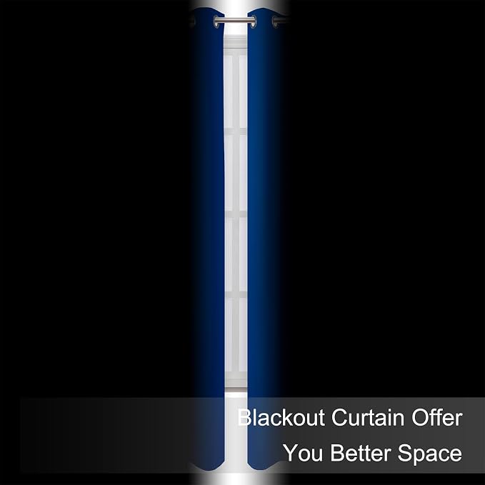 Royal Blue Thermal Blackout Curtains/42 x 84 Inch/Set of 2 Panels Room - Image 3