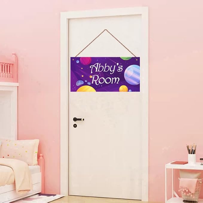 Personalized Sign, Stars Signs,Custom Name Sign,Wall Door Sign, Baby Nursery Art For Boys Room Kids Room Outer Space Theme Decor Stickers For Little Man Cave