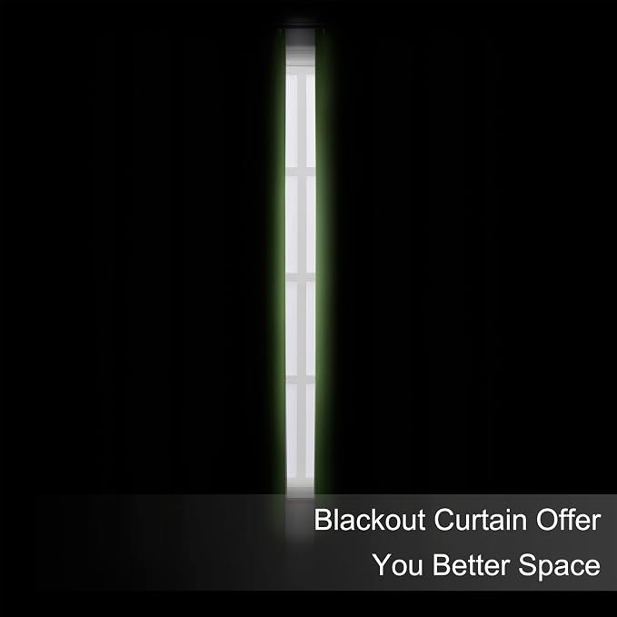 Blackout Curtains 52 x 90 Inch Long Light Green Curtains Set of 2 Panels Room - Image 3