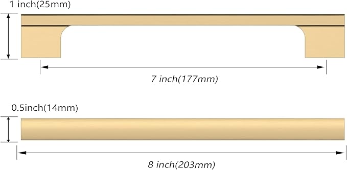 Asidrama 10 Pack 7 Inch(177mm) Champagne Bronze Cabinet pulls Kitchen Cabinet Handles, Cabinet Pulls Kitchen Cabinet Hardware for Cupboard Drawer Pulls
