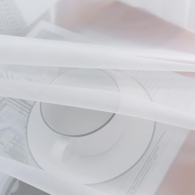 SpaceDresser Basic Rod Pocket Sheer Voile Window Curtain Panels White 1 Pair 2 - Image 7