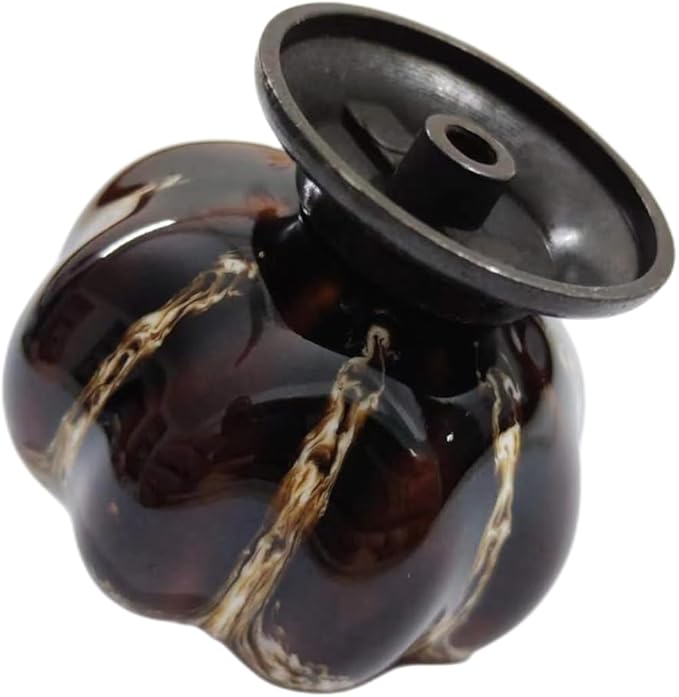 5 Pack Vintage Ceramic Pumpkin Cabinet Knobs, Kitchen Cabinet Drawers Dresser Cupboard Pull Handles Door Pulls with 5 Kinds of Screws (Leopard Print -White)