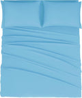 Mejoroom Full Size Sheet Set - Soft Microfiber Bed Sheets - Deep Pocket Fitted Sheet - Breathable, Wrinkle & Fade Resistant - 4 Piece (Full, Denim Blue)